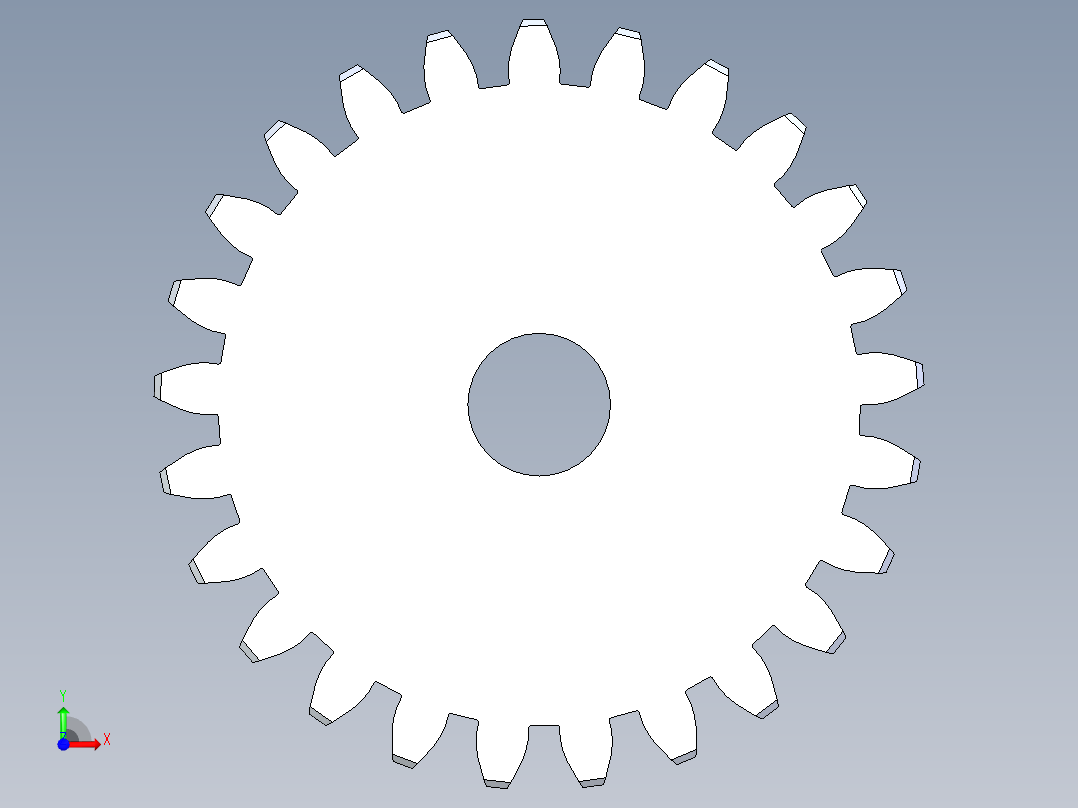 正齿轮-m5 20PA 25t Spur Gear前视图