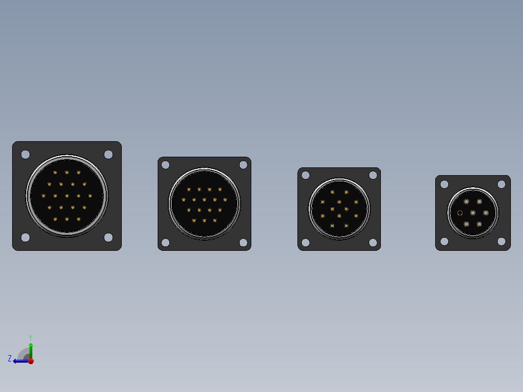 威浦航空插头WS20~32系列右视图