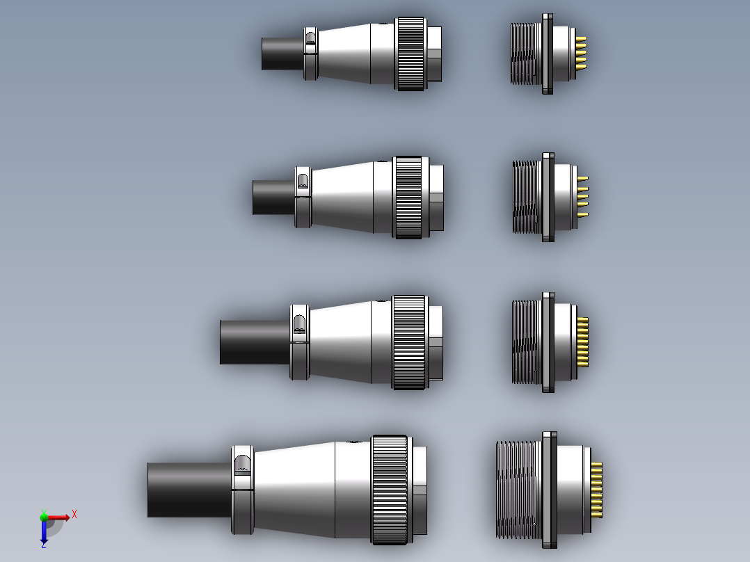 威浦航空插头WS20~32系列俯视图