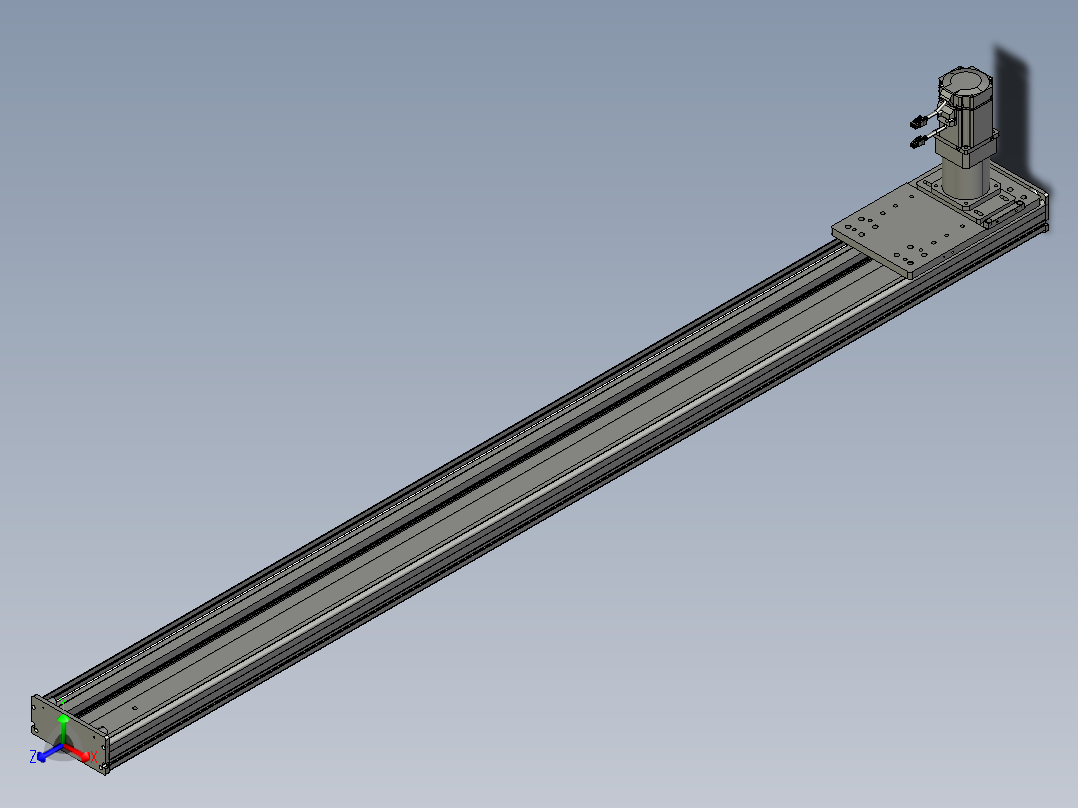 东锦齿条传动DH175G-L167-S1850-BU-减速机+750W正等轴测图