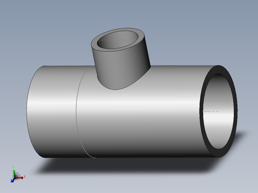 PVC管件-1.5 X 0.75 r-tee主视图