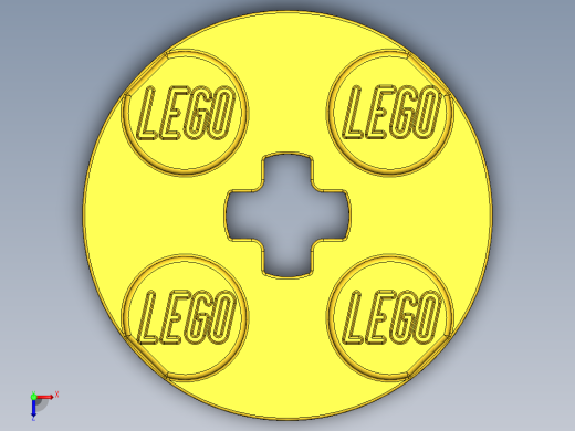 乐高零件 4032 板 2 x 2 圆形-403224 Bright Yellow Plate 2 x 2 Round俯视缩略图