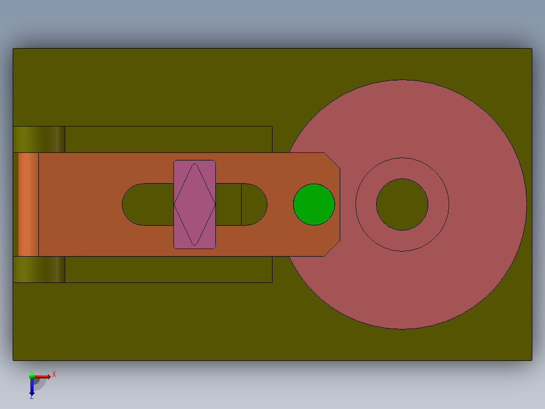 螺杆锁紧机构俯视图