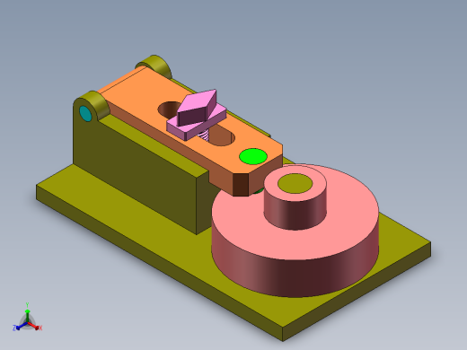 螺杆锁紧机构正等轴测缩略图