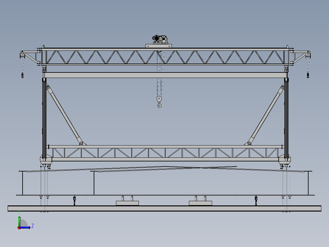 架桥机三维模型图纸左视图