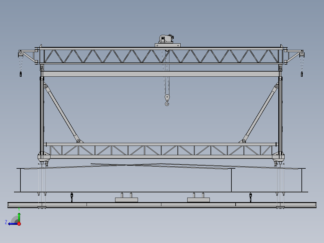 架桥机三维模型图纸右视图