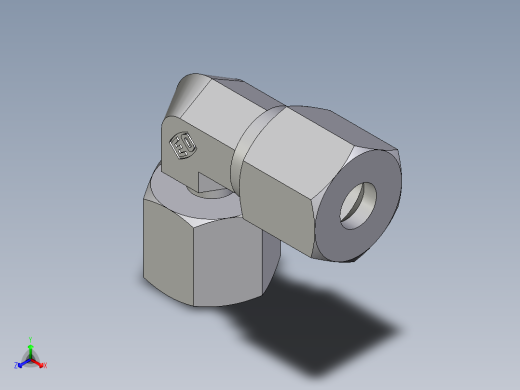卡套式工业通用硬管接头EO_Standpipe_elbow_EVW08S71正等轴测缩略图