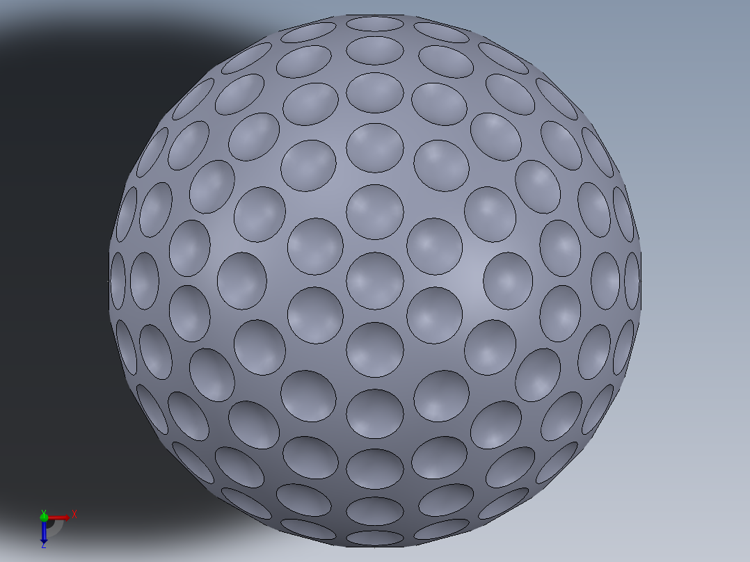 高尔夫球、高尔夫球小车、高尔夫球装备Golf Ball - Callaway style round dimpled SW.zip俯视图