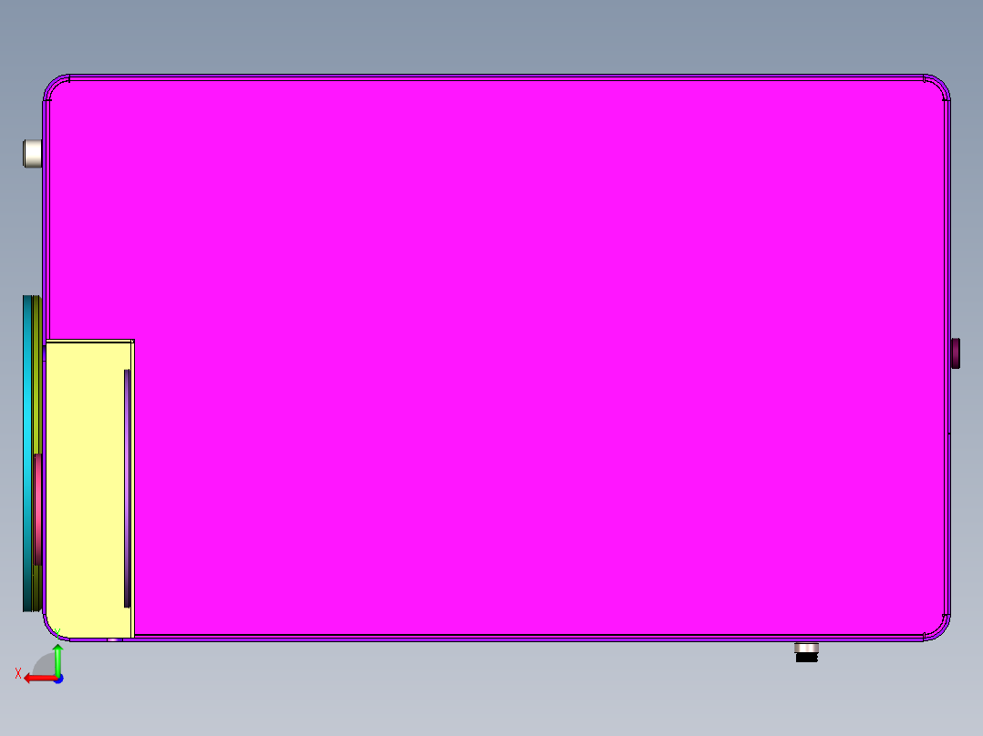 液压油箱后视图