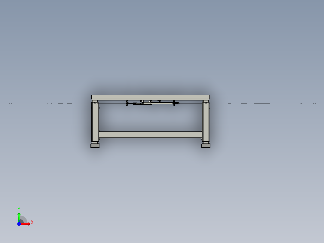 桌子高度调节table-height-adjustment-mechanism--stp stl前视图