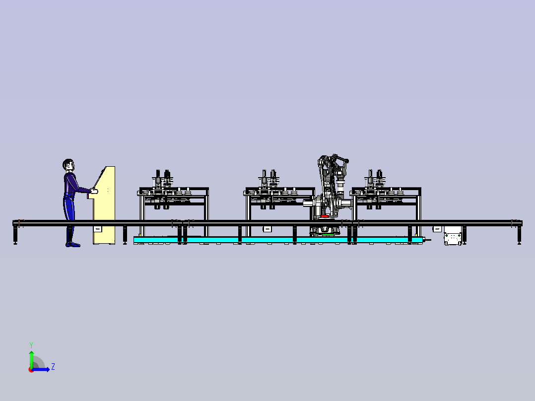 类轴承圆环的自动清理毛刺作业模拟左视图