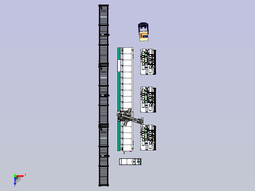 类轴承圆环的自动清理毛刺作业模拟俯视图