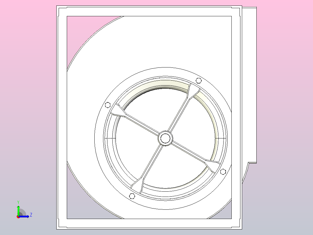 SYQS-R离心风机[SYQS-基本型R]亿利达，左视图