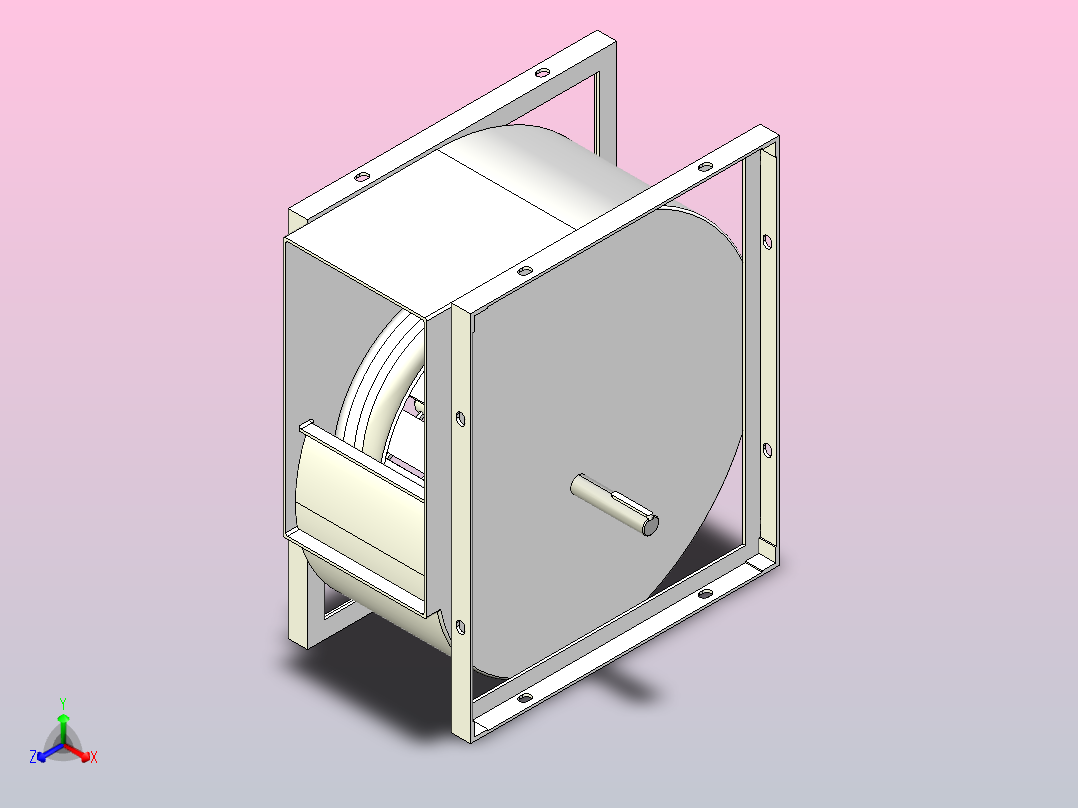 SYQS-R离心风机[SYQS-基本型R]亿利达，正等轴测图
