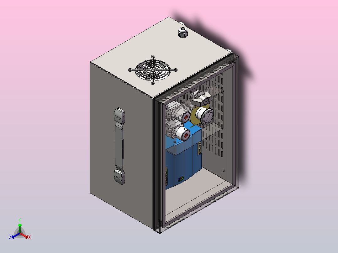 电源控制箱正等轴测图