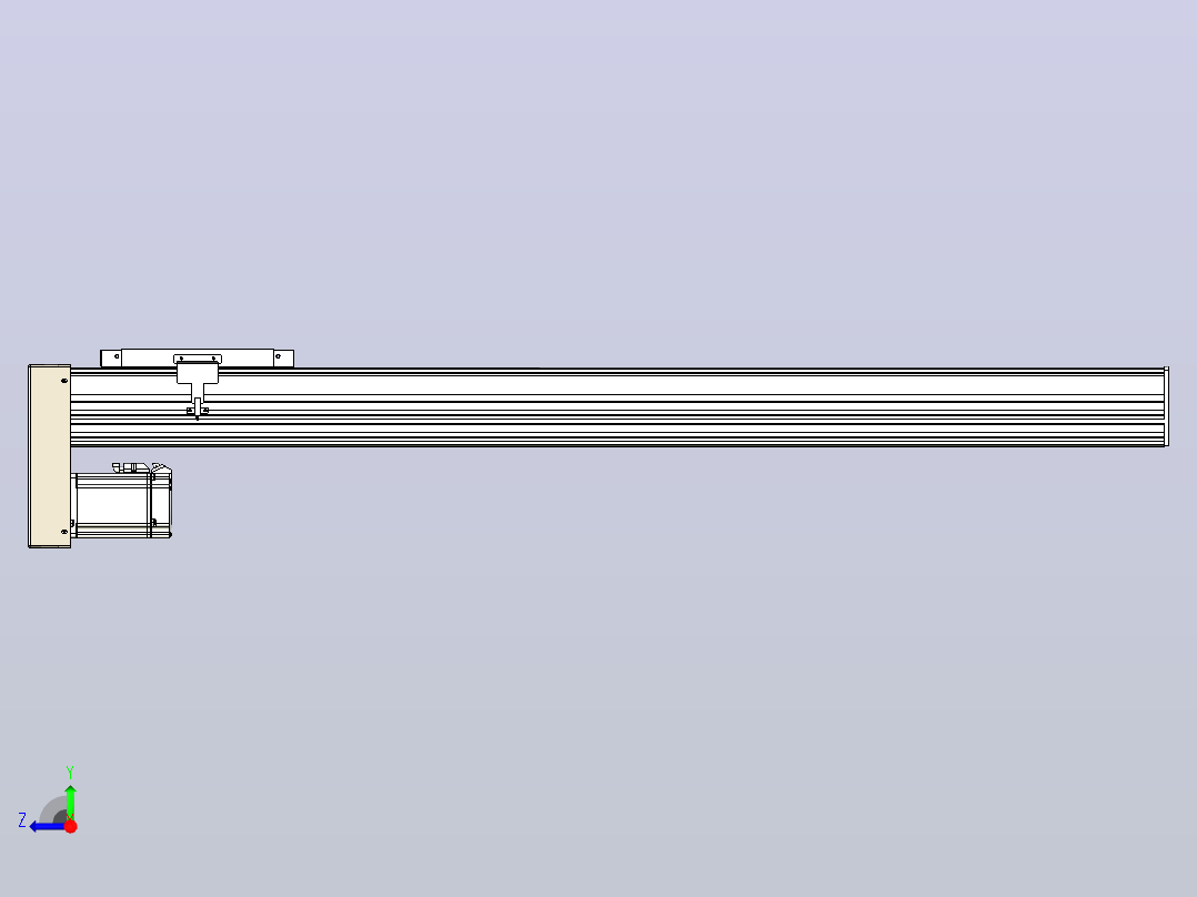 滚珠丝杠直线轴带导轨全封闭TPA-HCR-202D-2510C-L1050-MP-Y-P75-N3右视图