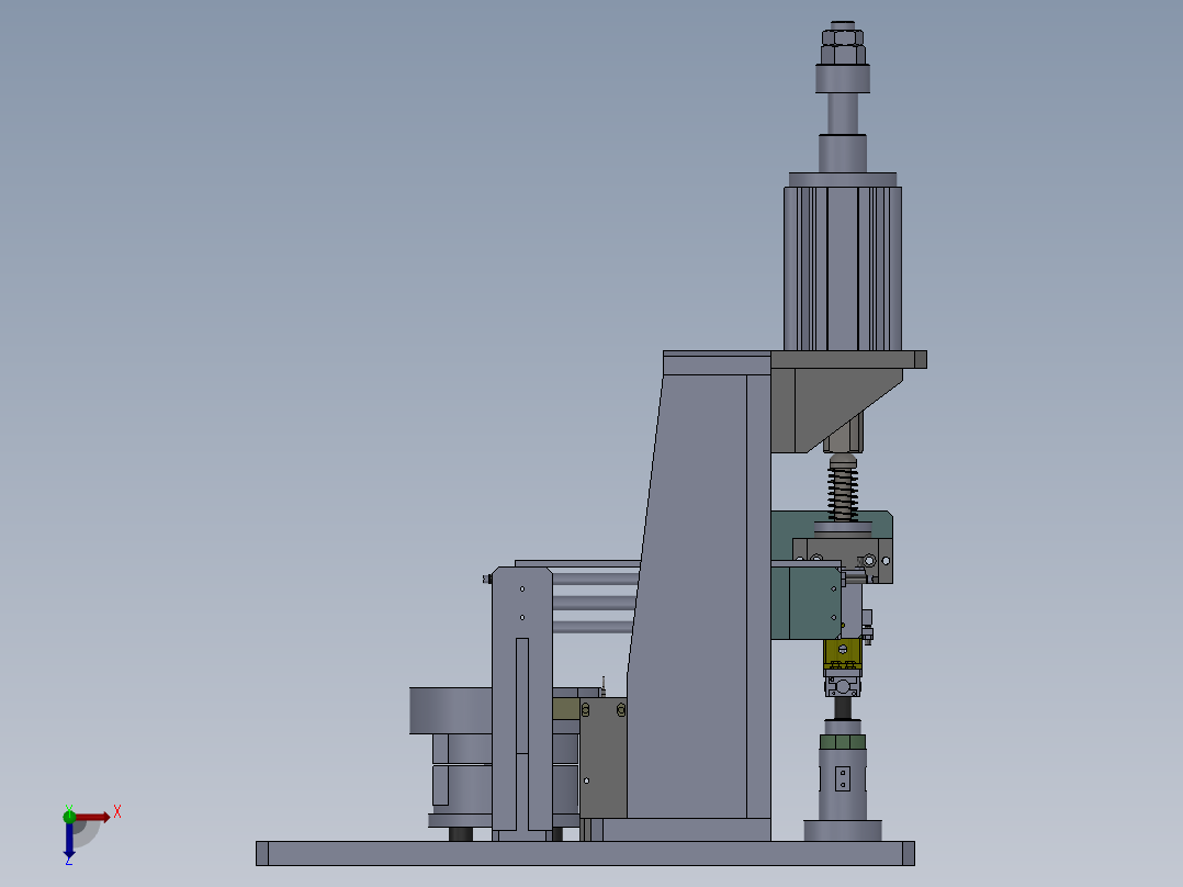 阀体挡圈自动装配工装sw18俯视图
