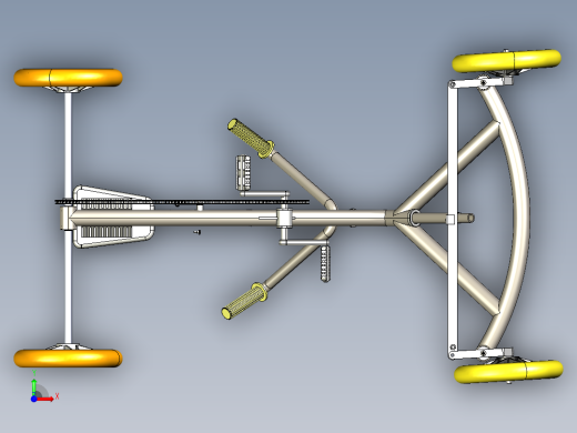小孩儿童卡丁车底盘模型前视缩略图