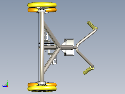 小孩儿童卡丁车底盘模型右视缩略图