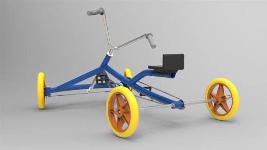 小孩儿童卡丁车底盘模型缩略图