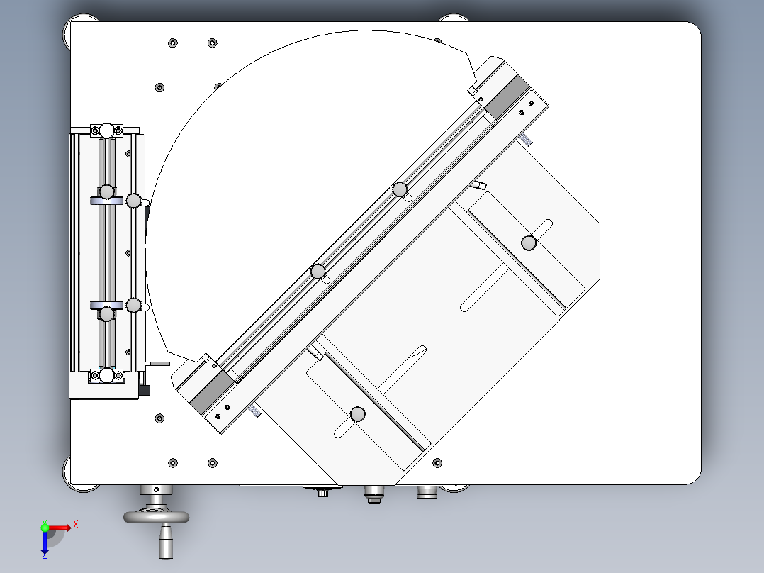 WXQ300斜切机(圆弧板)俯视图