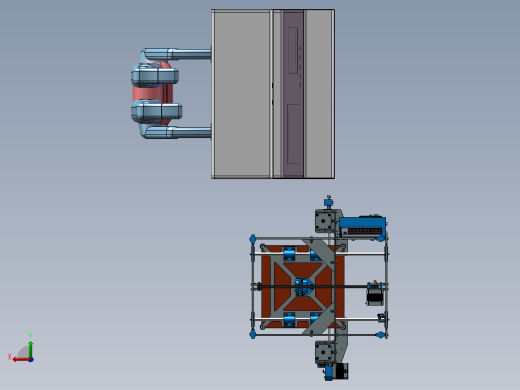 三轴钣金框架打印机3d图纸 智能数控控制3d打印机3D三维模型后视缩略图