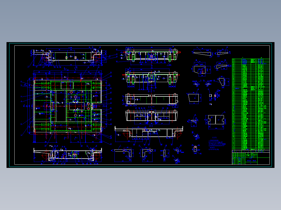 桥式起重机小车架结构图