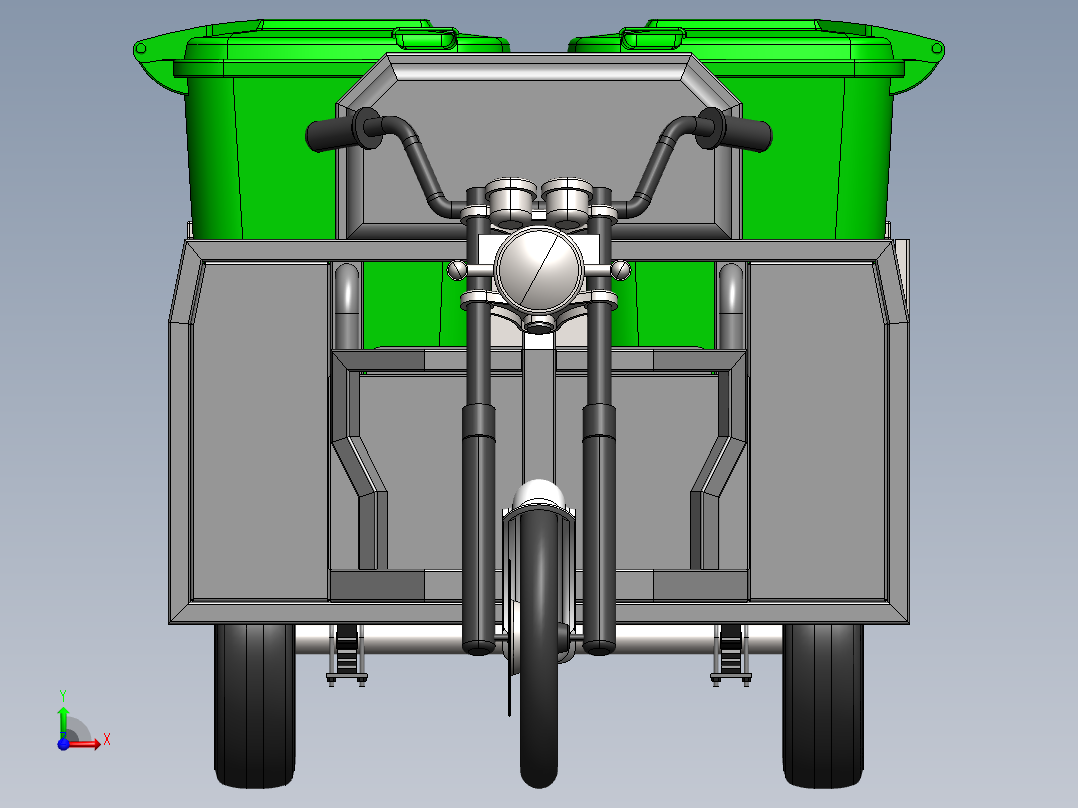 垃圾三轮车前视图