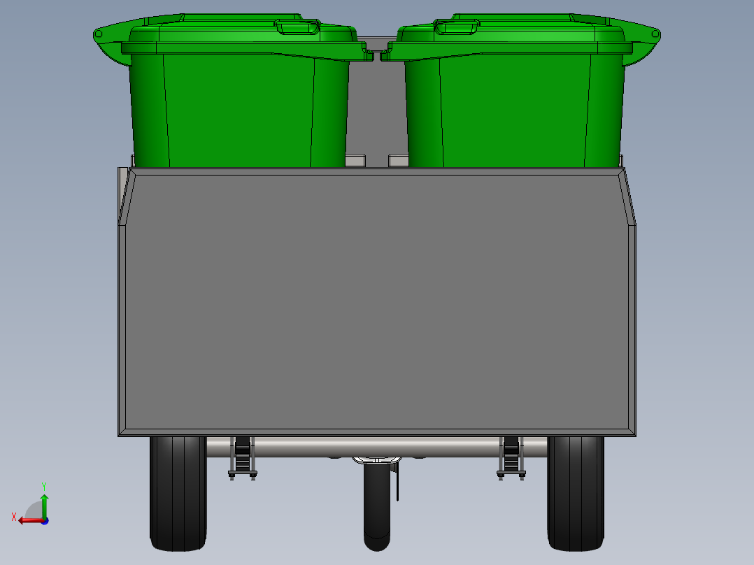 垃圾三轮车后视图