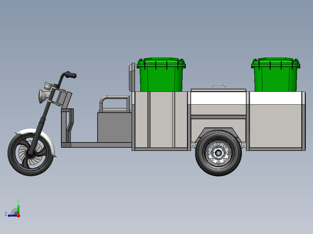 垃圾三轮车右视图