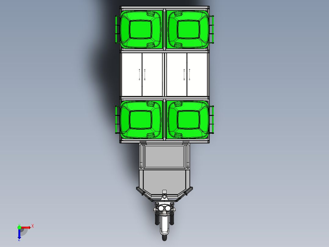 垃圾三轮车俯视图