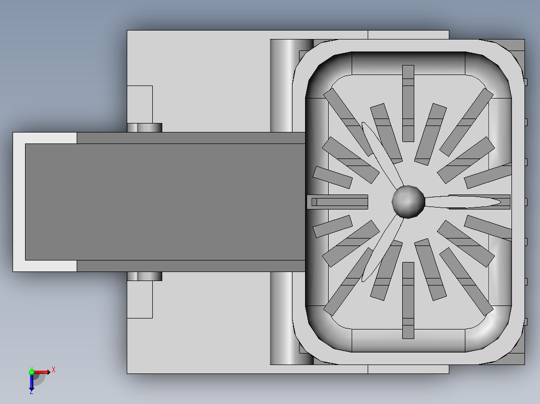 塑料袋生产加工用吹膜机收料机构俯视图
