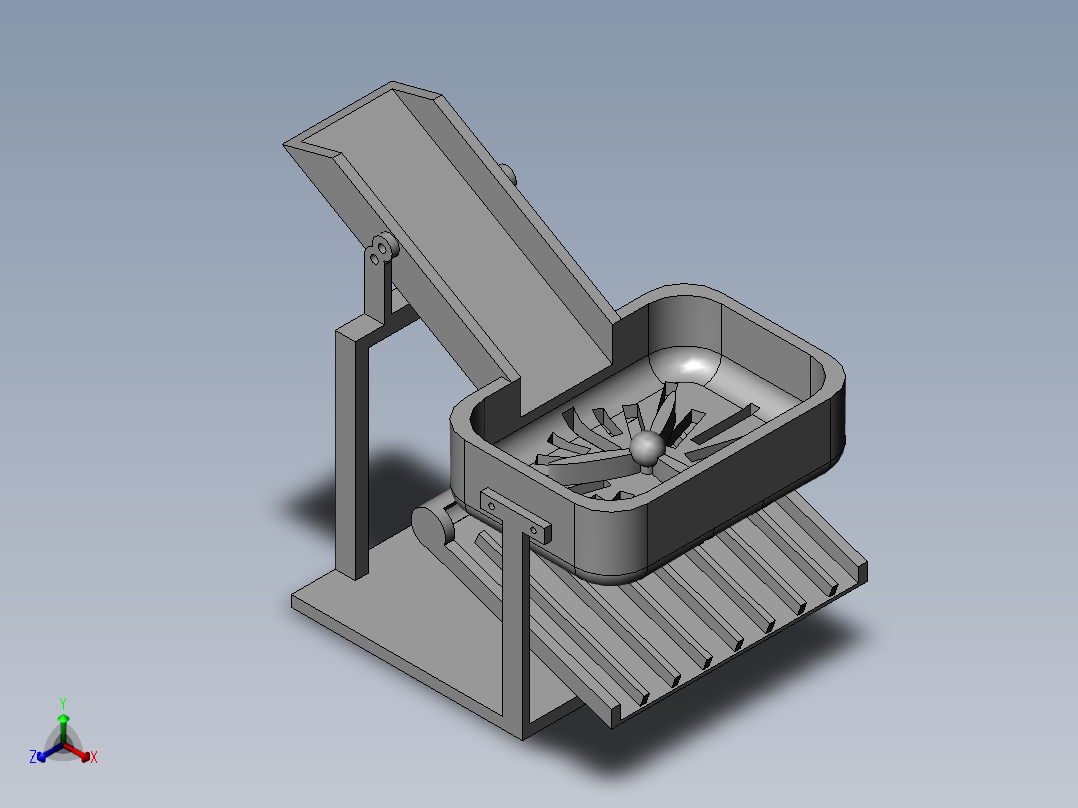 塑料袋生产加工用吹膜机收料机构正等轴测图