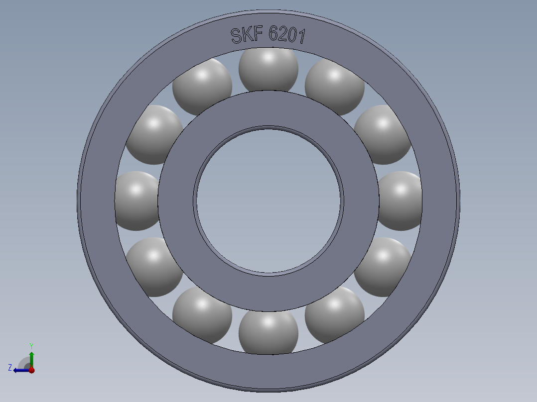 滚珠轴承-SKF BALL BEARING 6201 12x32x10右视图