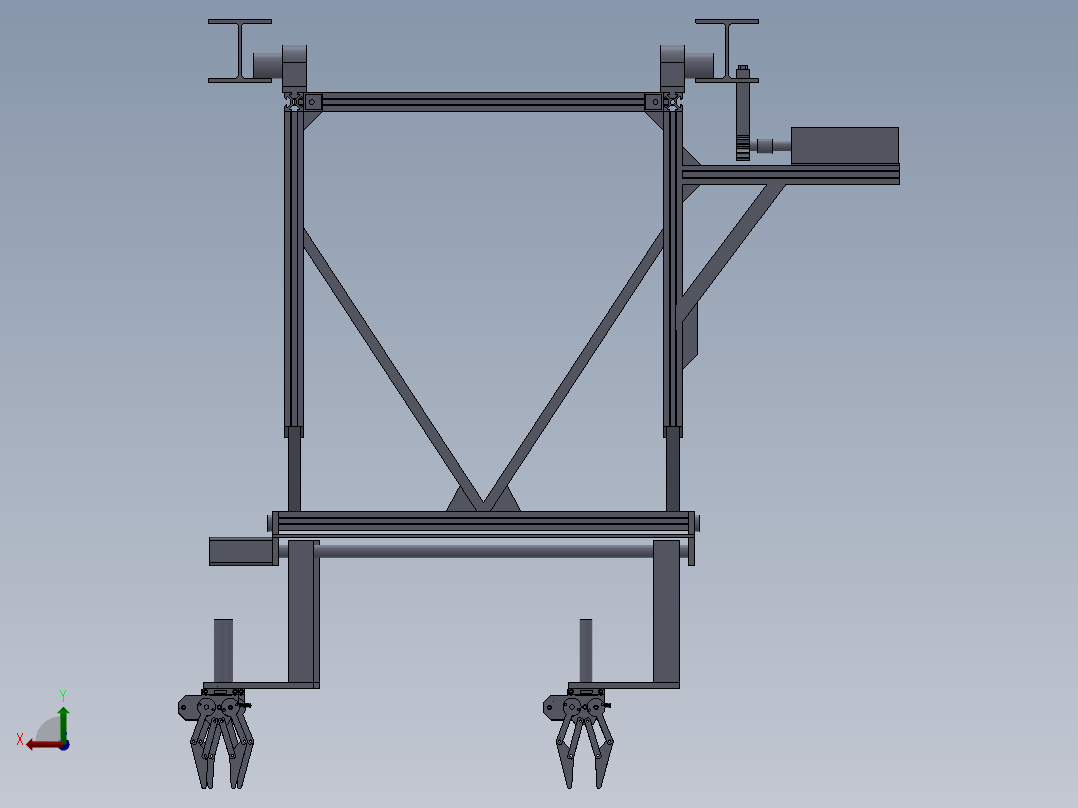 u型钢管自动取料装置（机械）后视图