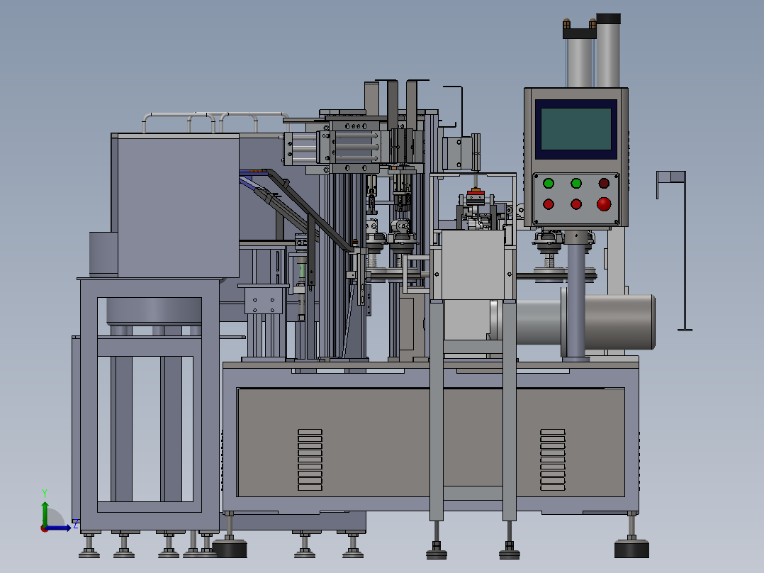 马达波珠弹簧片自动组装机（螺丝螺母组装）左视图