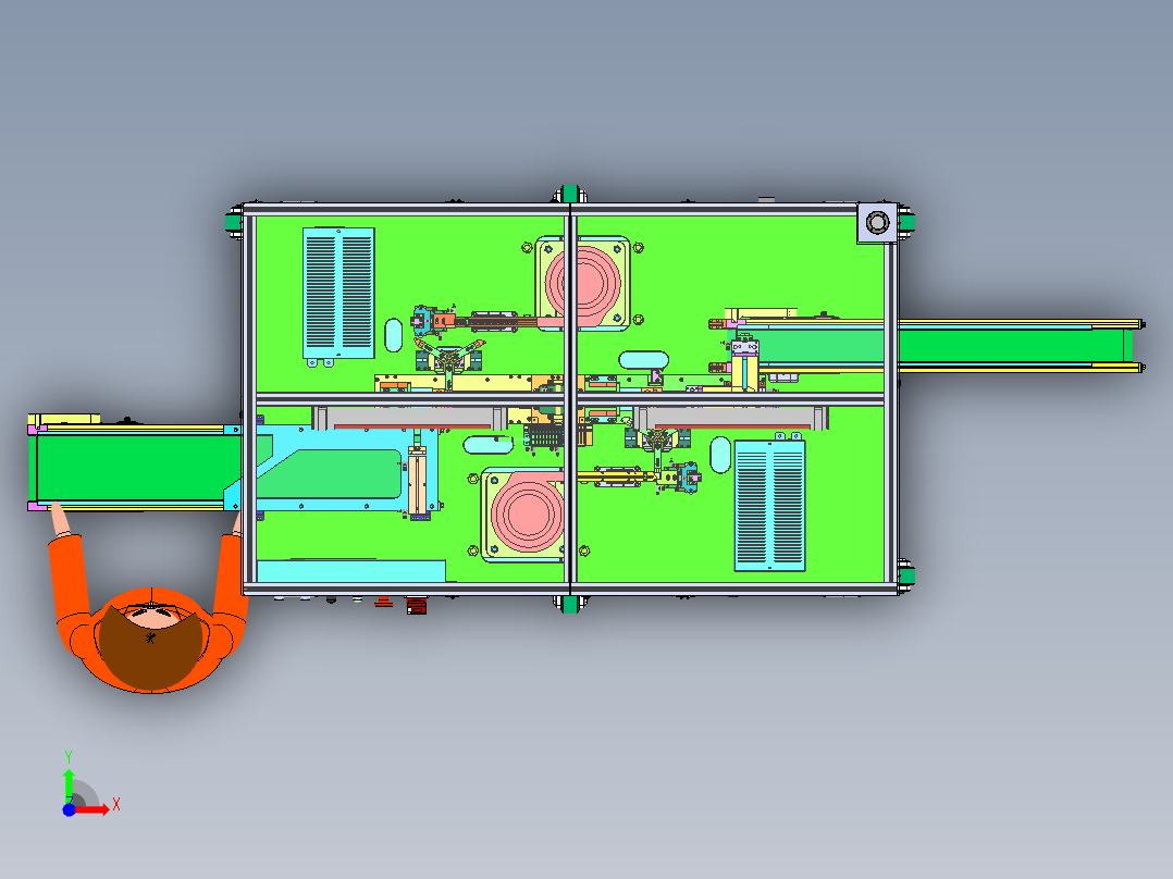 锂电池自动焊接机前视图