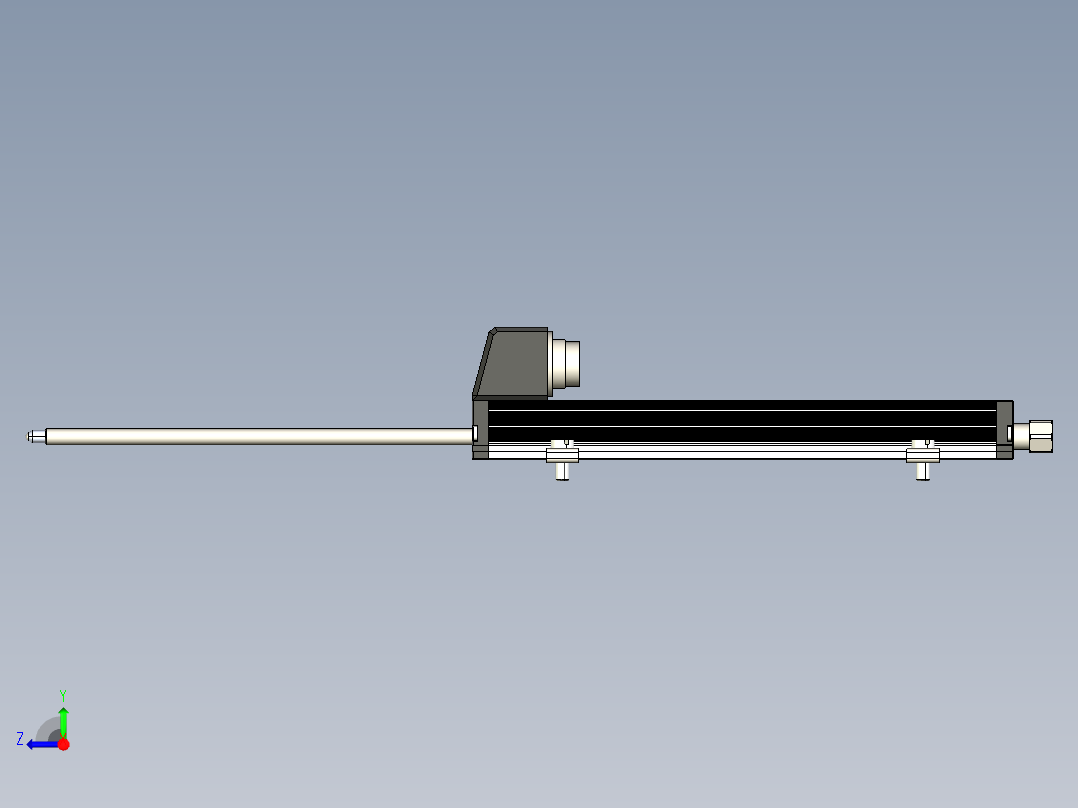 NOVOTECHNIK直线位移传感器TR TRS - 系列 - 带复位弹簧右视图