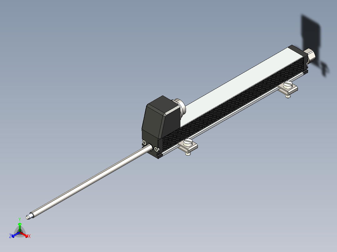 NOVOTECHNIK直线位移传感器TR TRS - 系列 - 带复位弹簧正等轴测图