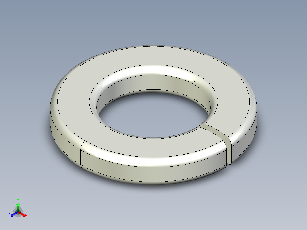 紧固件-STEP 0.3125 Split Washer正等轴测图