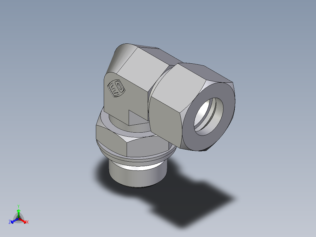 卡套式工业通用硬管接头EO_Adjustable_Locknut_elbow_WEE15ZLRCF主视图