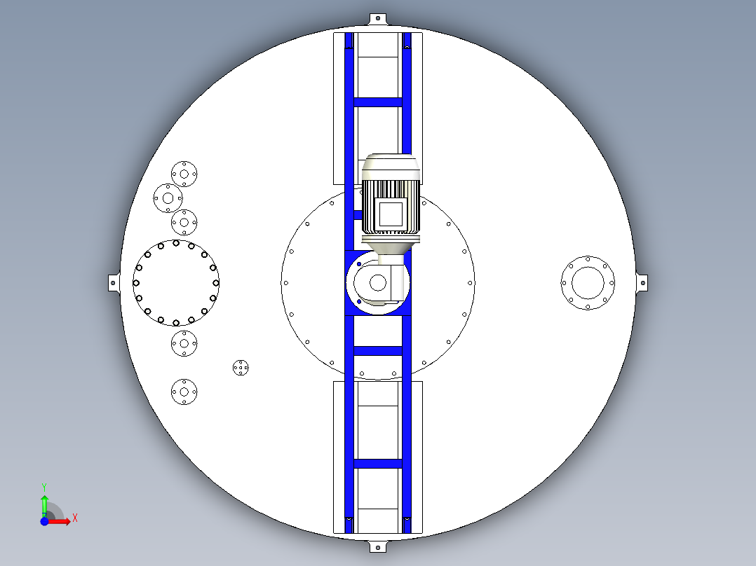 带电机搅拌罐前视图