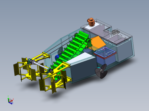 水面垃圾打捞船 清洁船打包设计含三维+二维+说明书