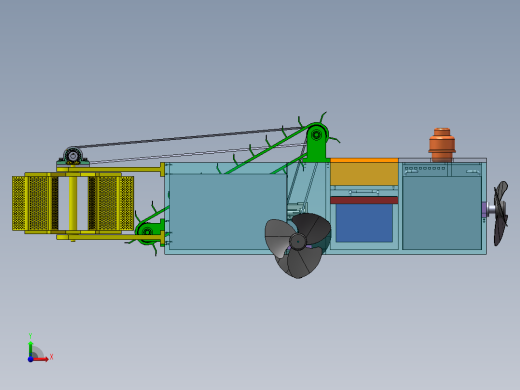 水面垃圾打捞船 清洁船打包设计含三维+二维+说明书前视缩略图