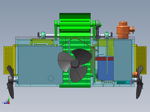 水面垃圾打捞船 清洁船打包设计含三维+二维+说明书右视缩略图