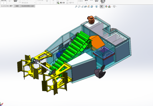水面垃圾打捞船 清洁船打包设计含三维+二维+说明书缩略图