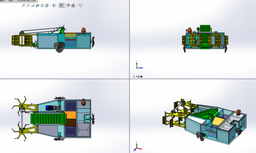 水面垃圾打捞船 清洁船打包设计含三维+二维+说明书缩略图