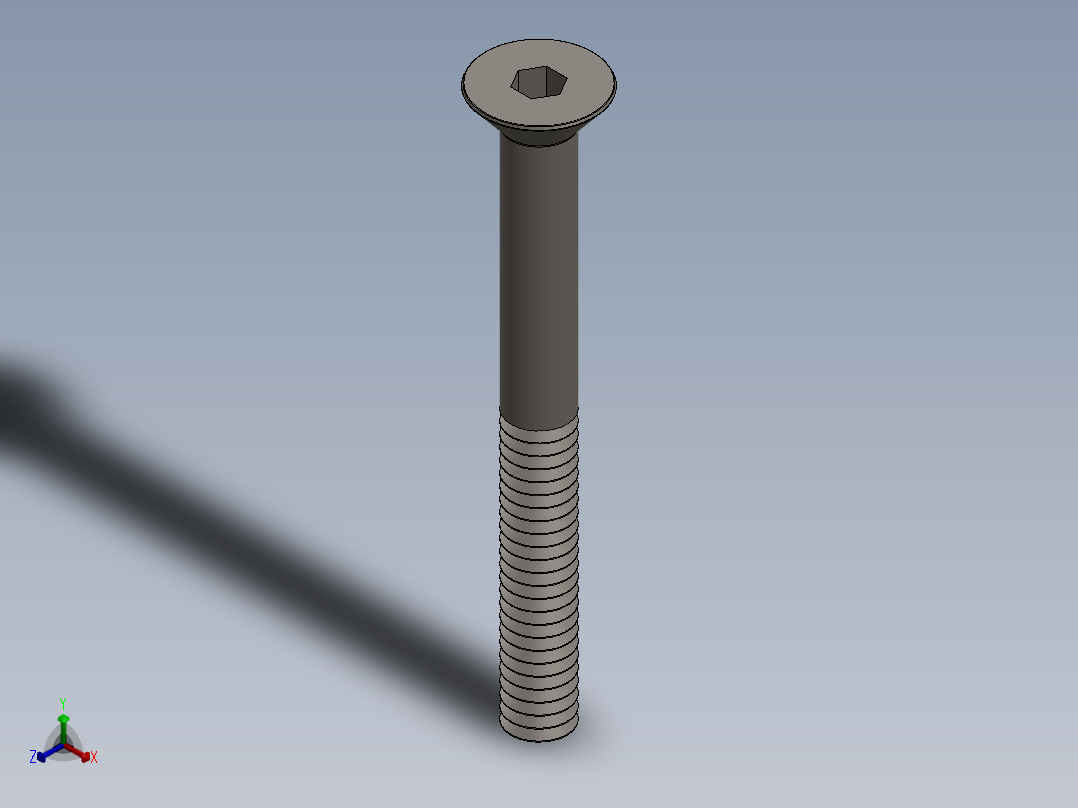 紧固件-0.2500 Allen Flathead正等轴测图