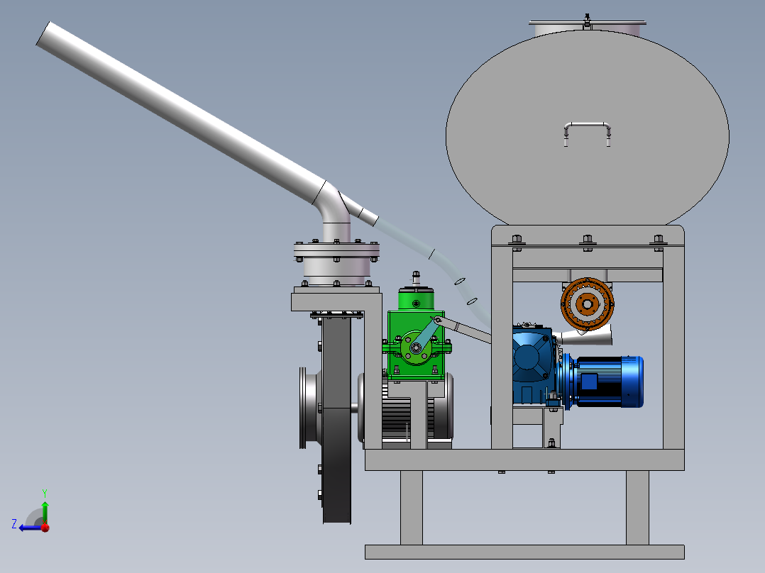 车载式喷播机三维图右视图