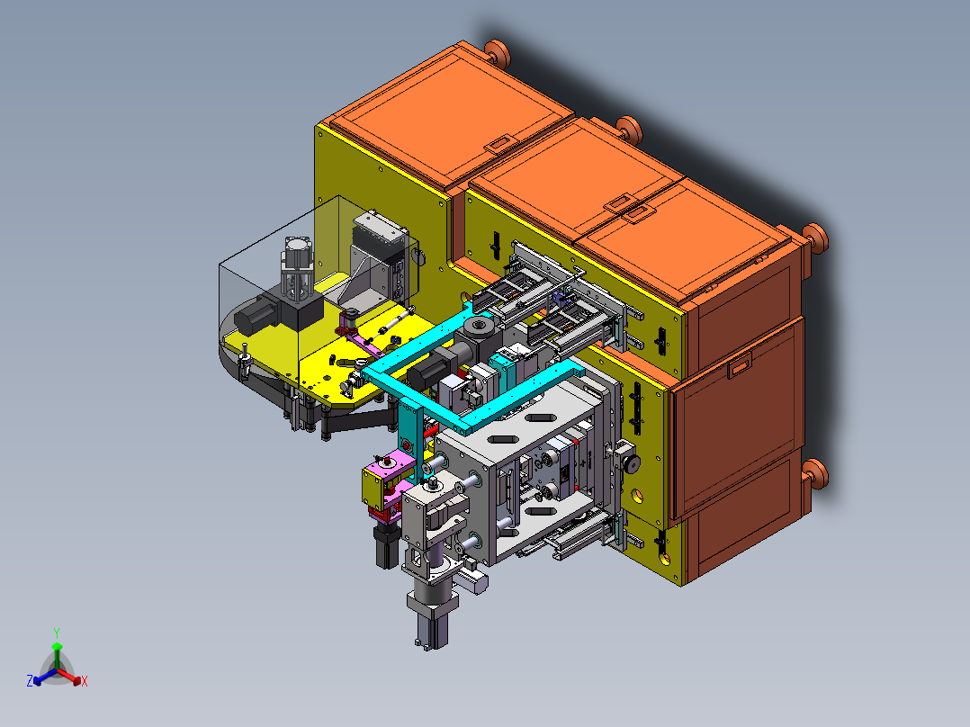 锂电池极片模切设备正等轴测图